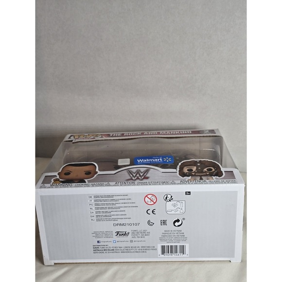 Funko POP! The Rock And Mankind 2 Pack Vinyl Figures WWE Walmart Exclusive New - Picture 7 of 7